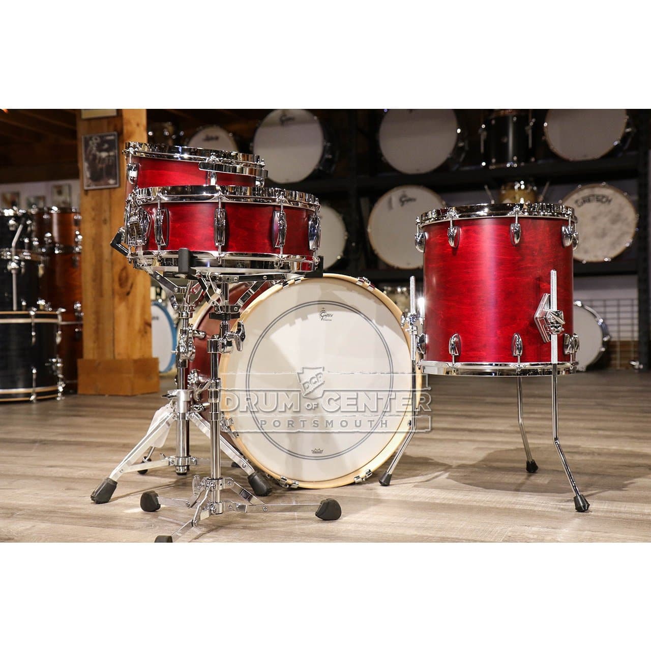 Gretsch Brooklyn 4pc Drum Set Satin Cherry Red