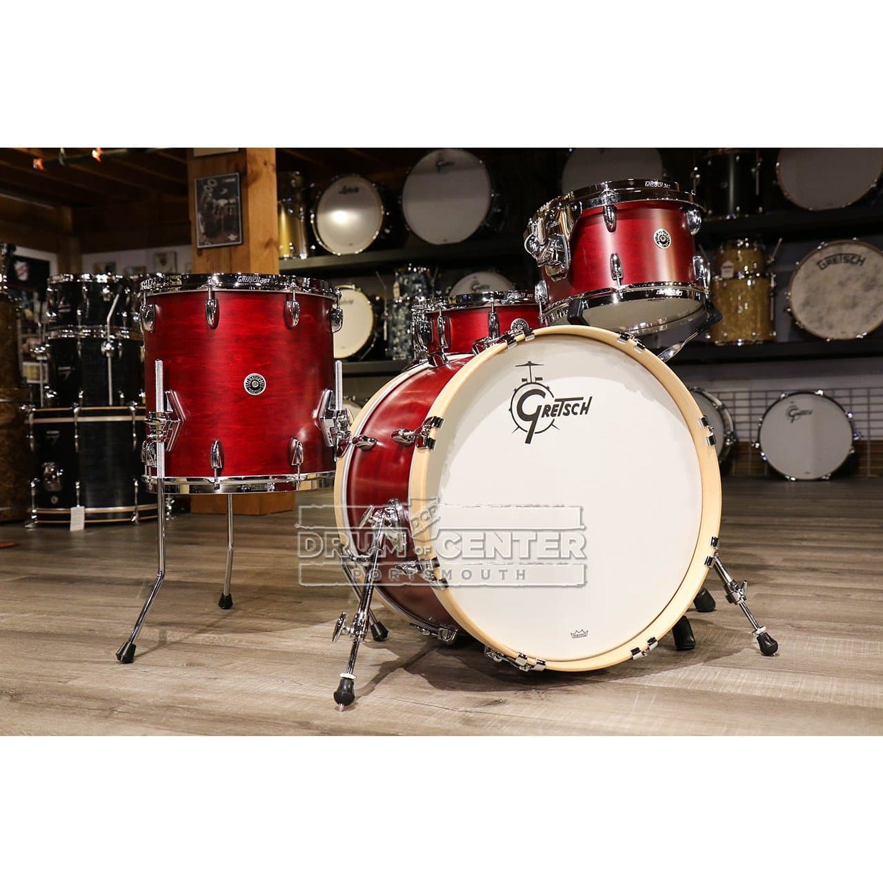 Gretsch Brooklyn 4pc Drum Set Satin Cherry Red