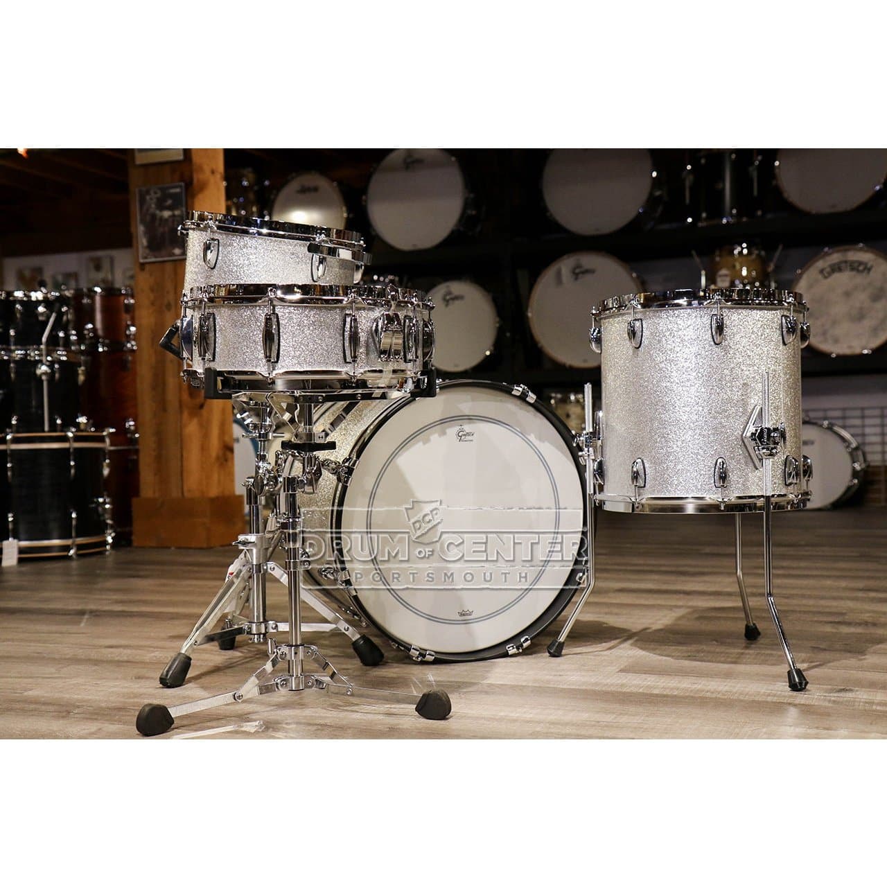 Gretsch Brooklyn 4pc Drum Set Silver Sparkle