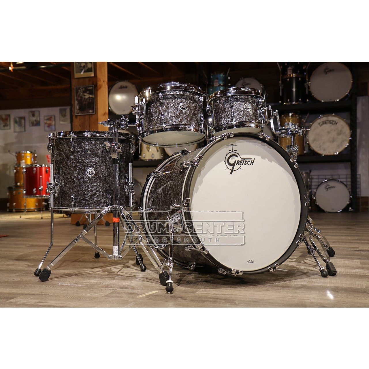 Gretsch Brooklyn 4pc Euro Drum Set Deep Black Marine Pearl