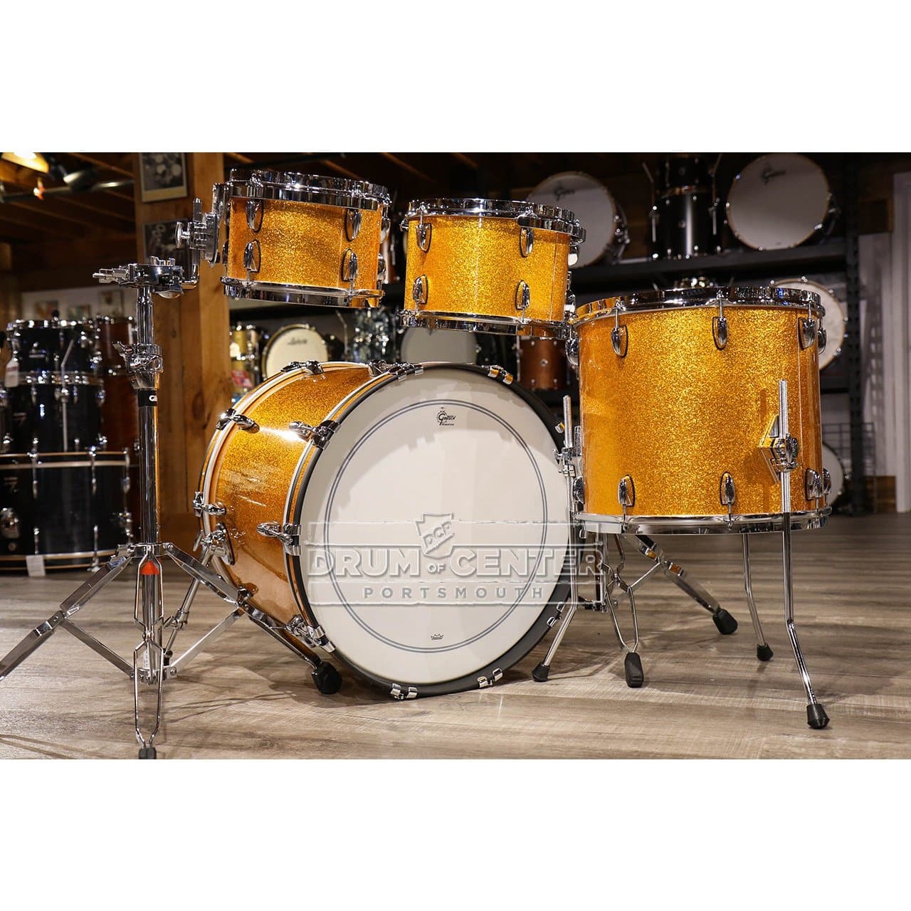 Gretsch Brooklyn 4pc Euro Drum Set Gold Sparkle