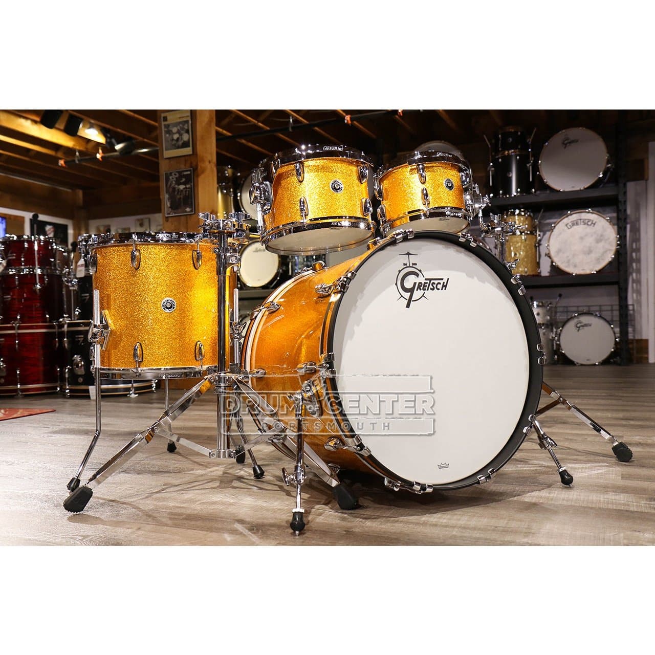 Gretsch Brooklyn 4pc Euro Drum Set Gold Sparkle