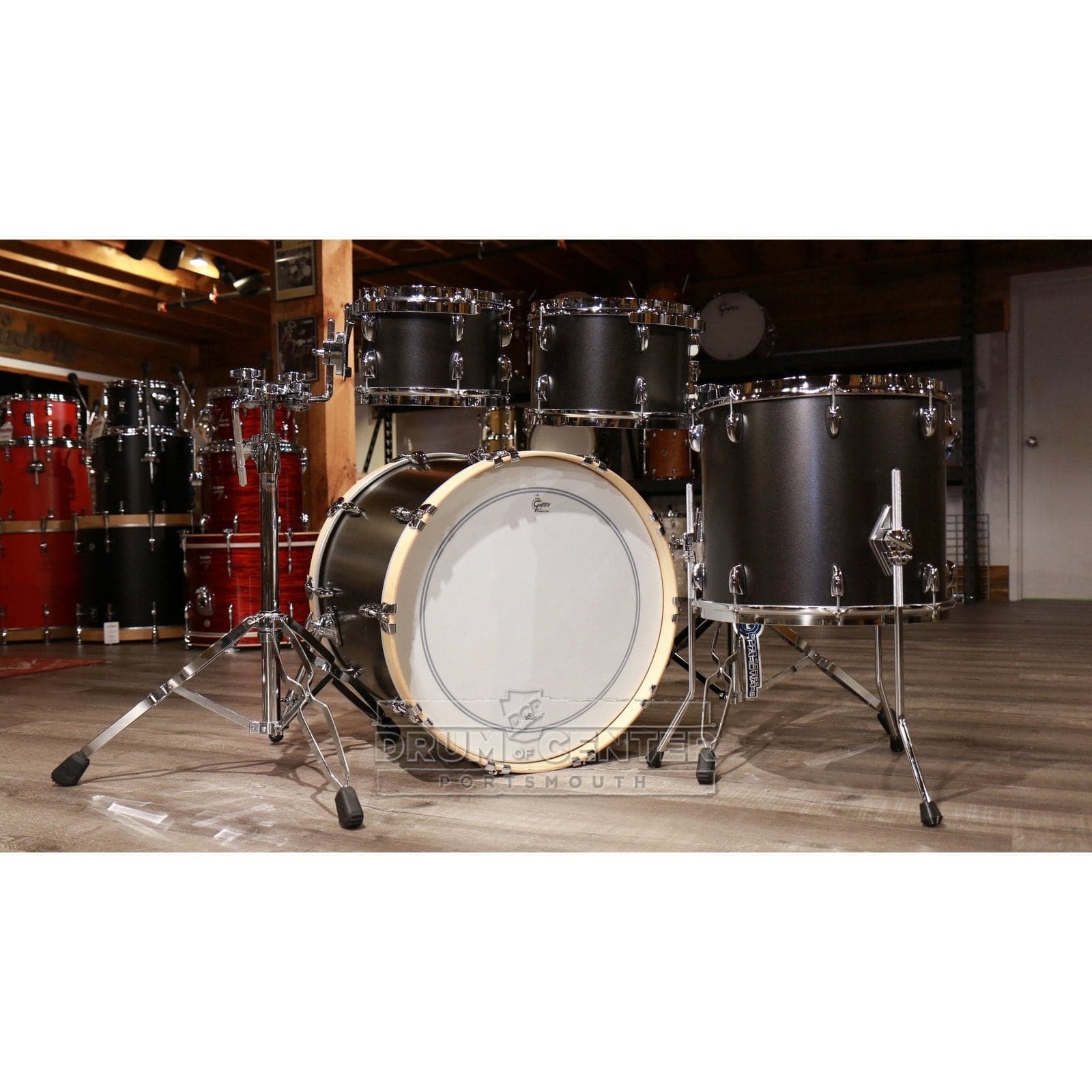 Gretsch Brooklyn 4pc Euro Drum Set Satin Black Metallic