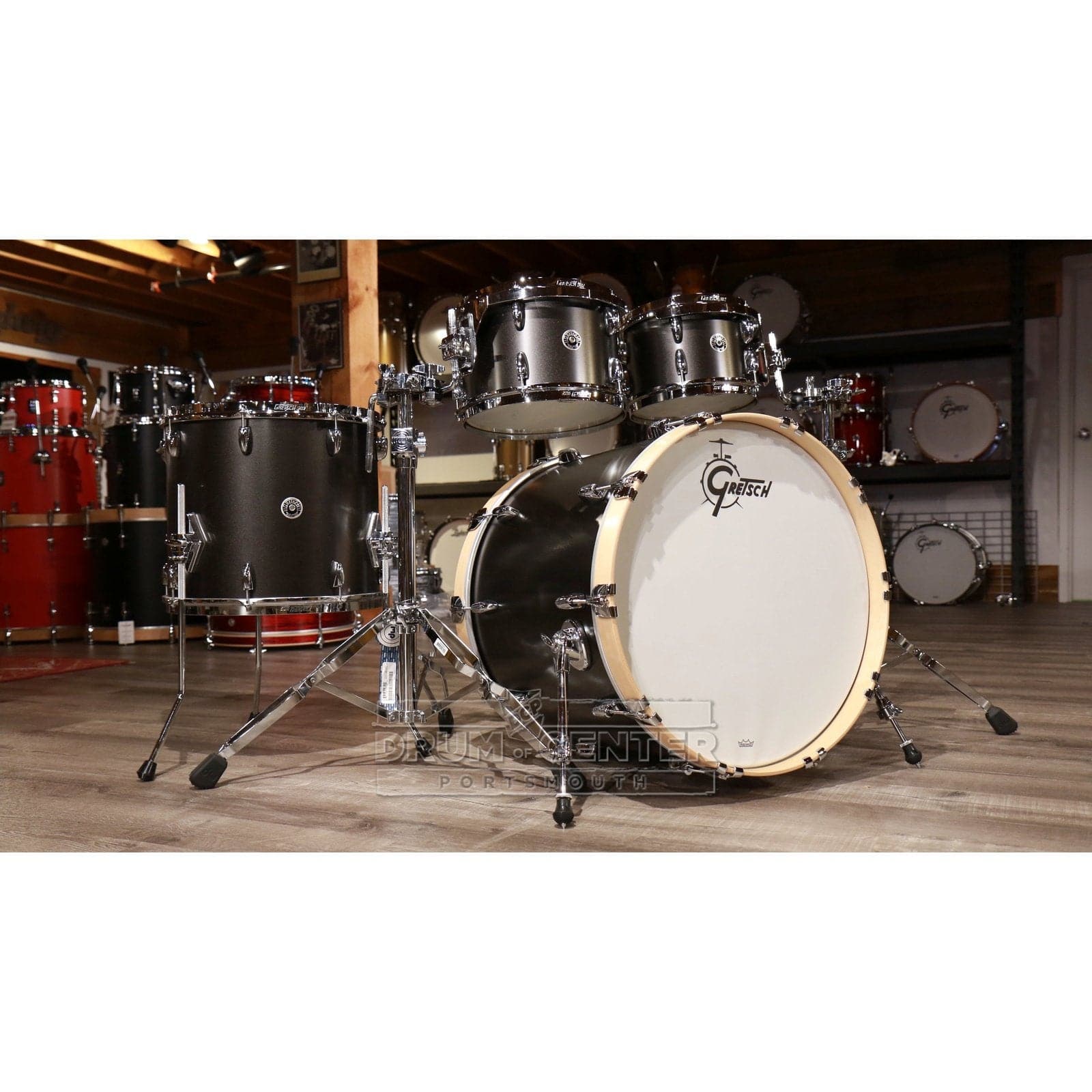 Gretsch Brooklyn 4pc Euro Drum Set Satin Black Metallic