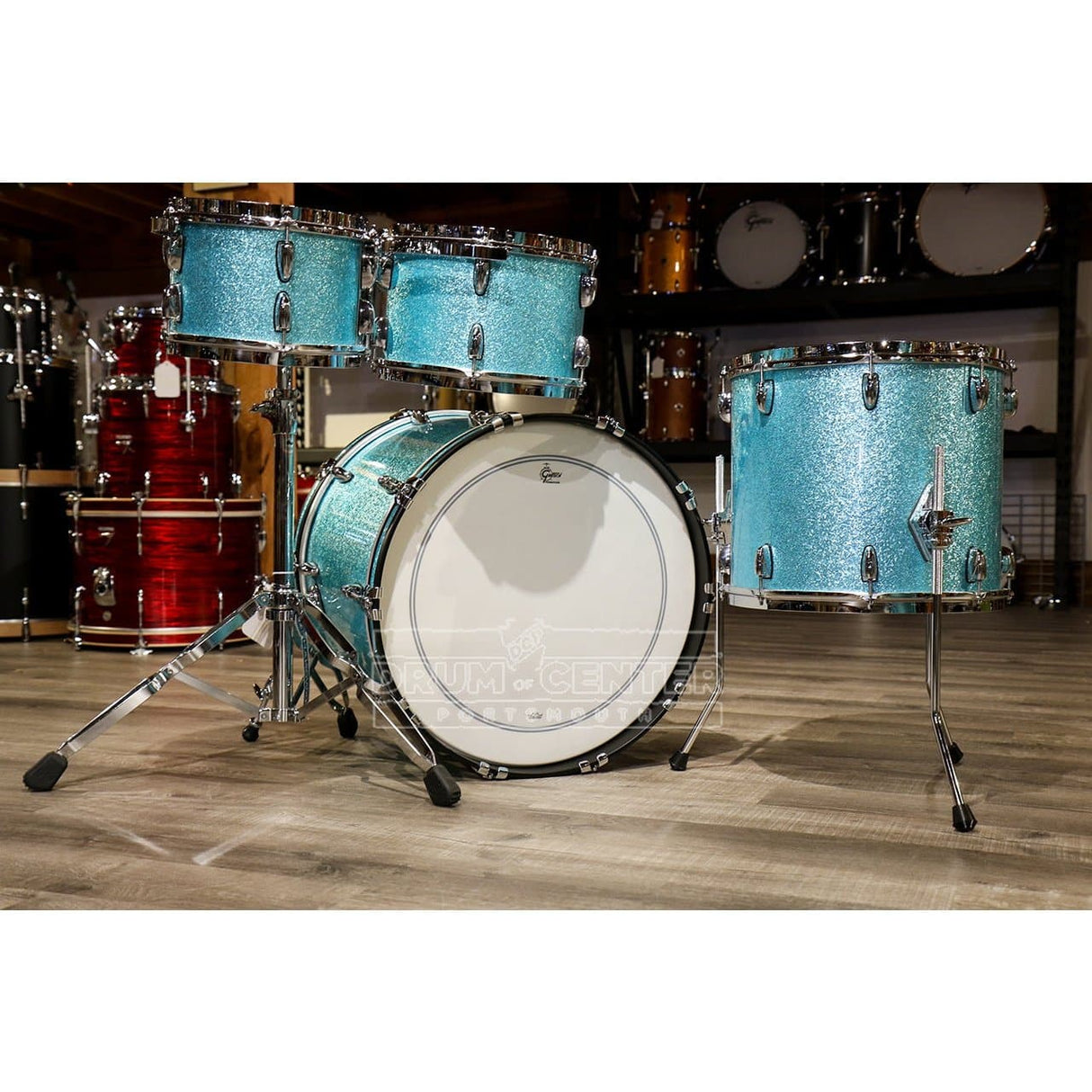 Gretsch Brooklyn 4pc Euro Drum Set Turquoise Sparkle