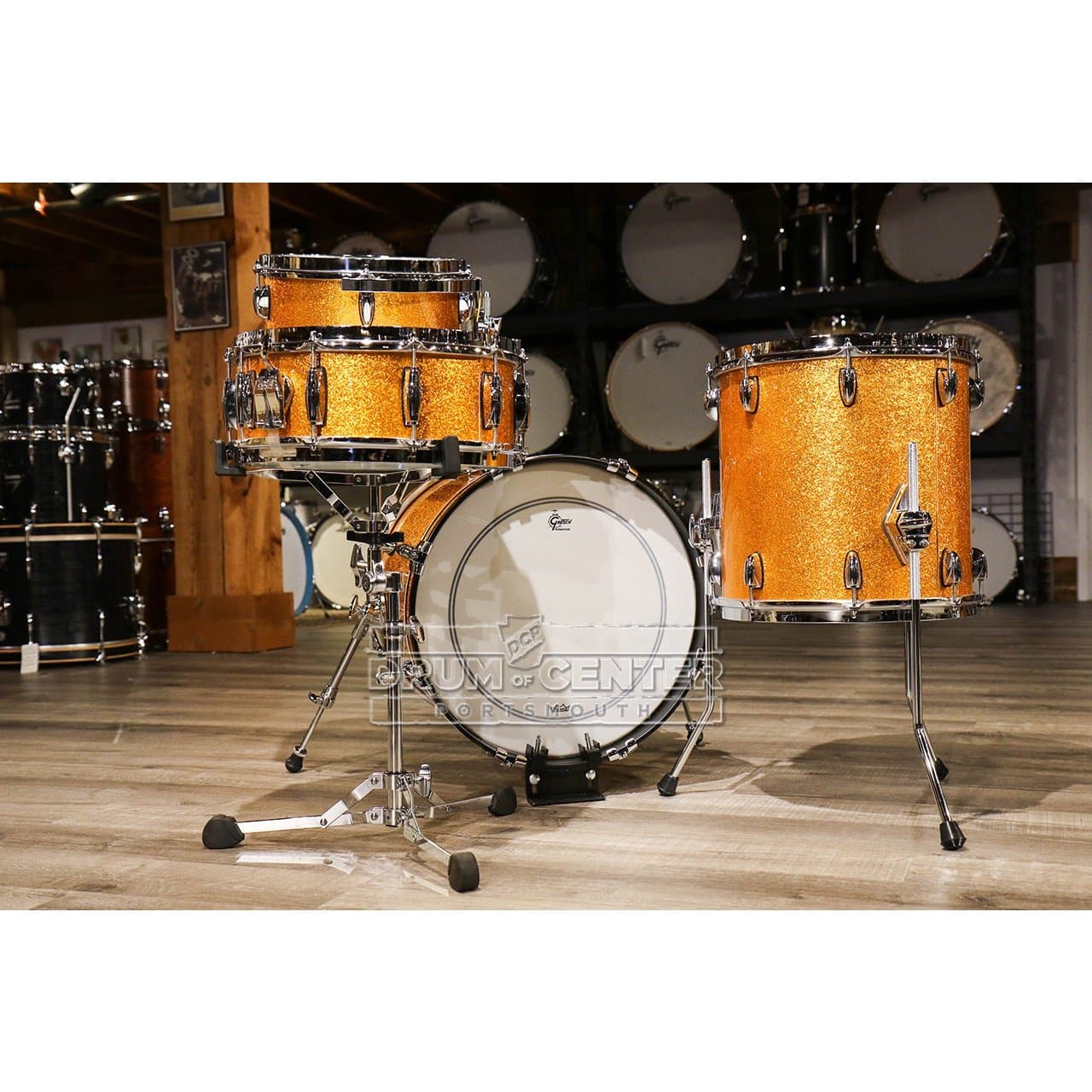 Gretsch Brooklyn 4pc Jazz Drum Set Gold Sparkle
