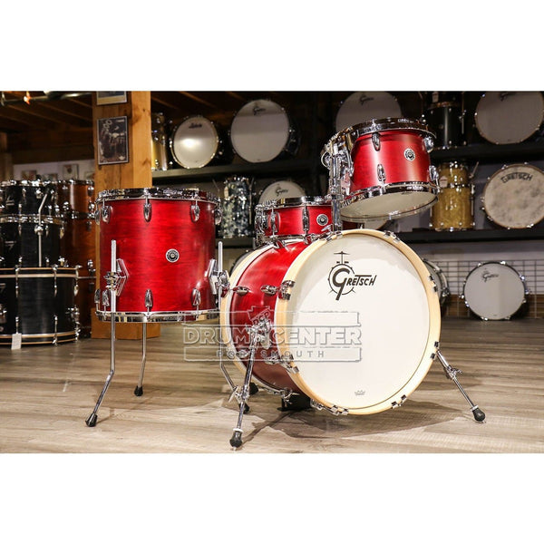 Gretsch Brooklyn 4pc Jazz Drum Set Satin Cherry Red w/ Tom Arm Drum
