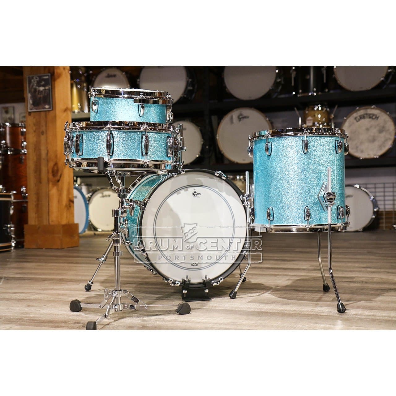 Gretsch Brooklyn 4pc Jazz Drum Set Turquoise Sparkle