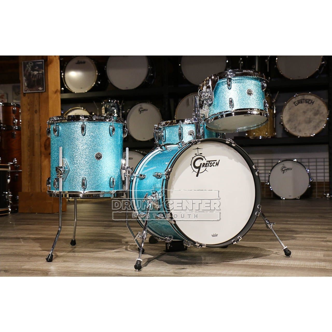 Gretsch Brooklyn 4pc Jazz Drum Set Turquoise Sparkle