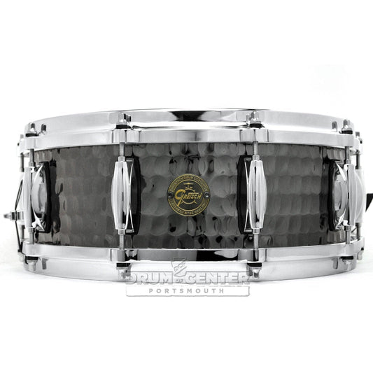 Gretsch S1-0514-BSH Full Range Hammered Black Steel Snare Drum 14x5