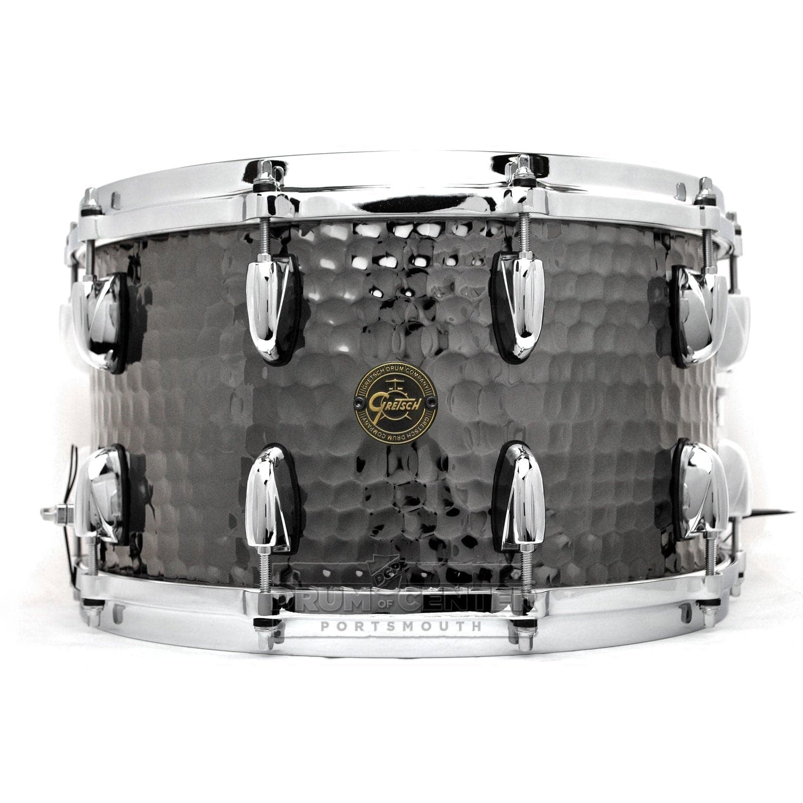 Gretsch S1-0814-BSH Full Range Hammered Black Steel Snare Drum 14x8