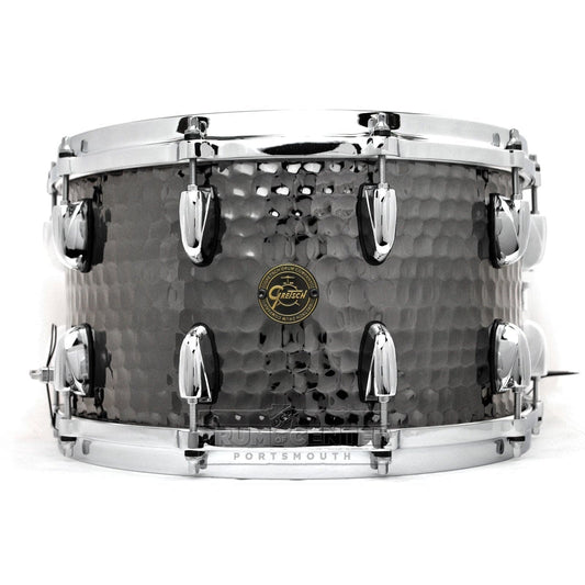 Gretsch S1-0814-BSH Full Range Hammered Black Steel Snare Drum 14x8