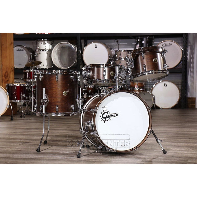 Gretsch USA Custom 4pc Drum Set 18/12/14/14 Satin Antique Maple w/Mount