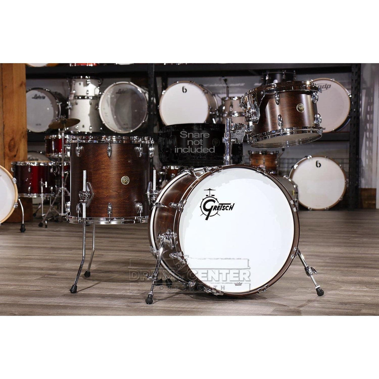 Gretsch USA Custom 3pc Drum Set 20/12/14 Satin Antique Maple w/Mount