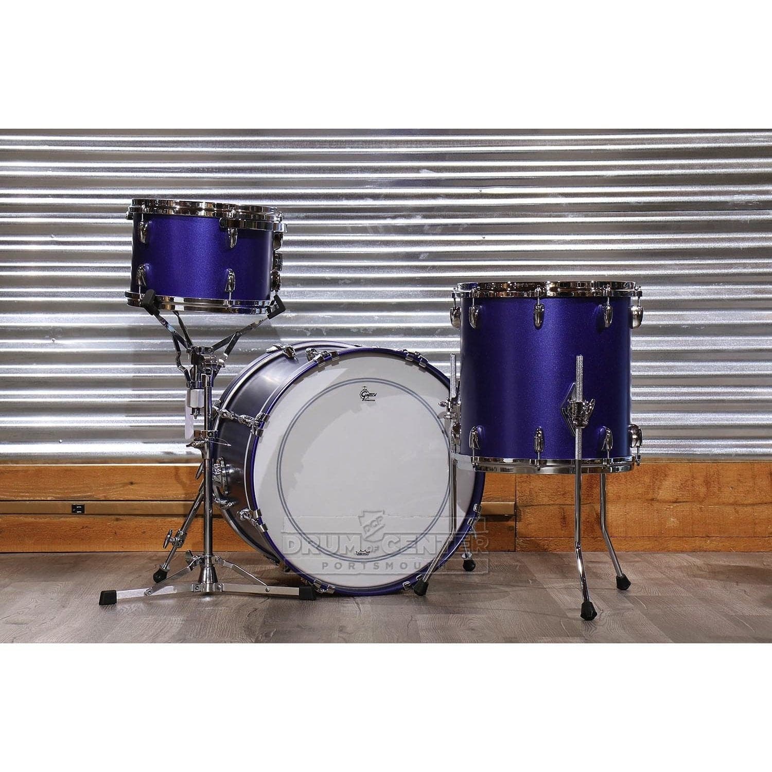 Gretsch USA Custom 3pc Drum Set Satin Mystic Blue