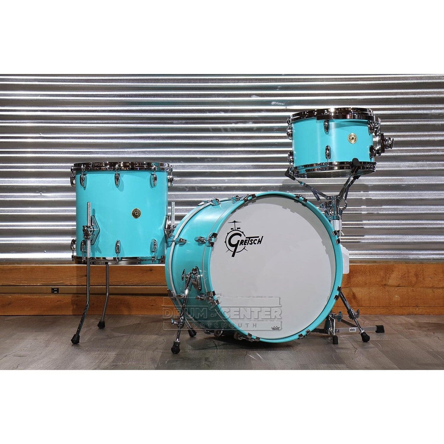 Gretsch USA Custom 3pc Drum Set Satin Seafoam Green