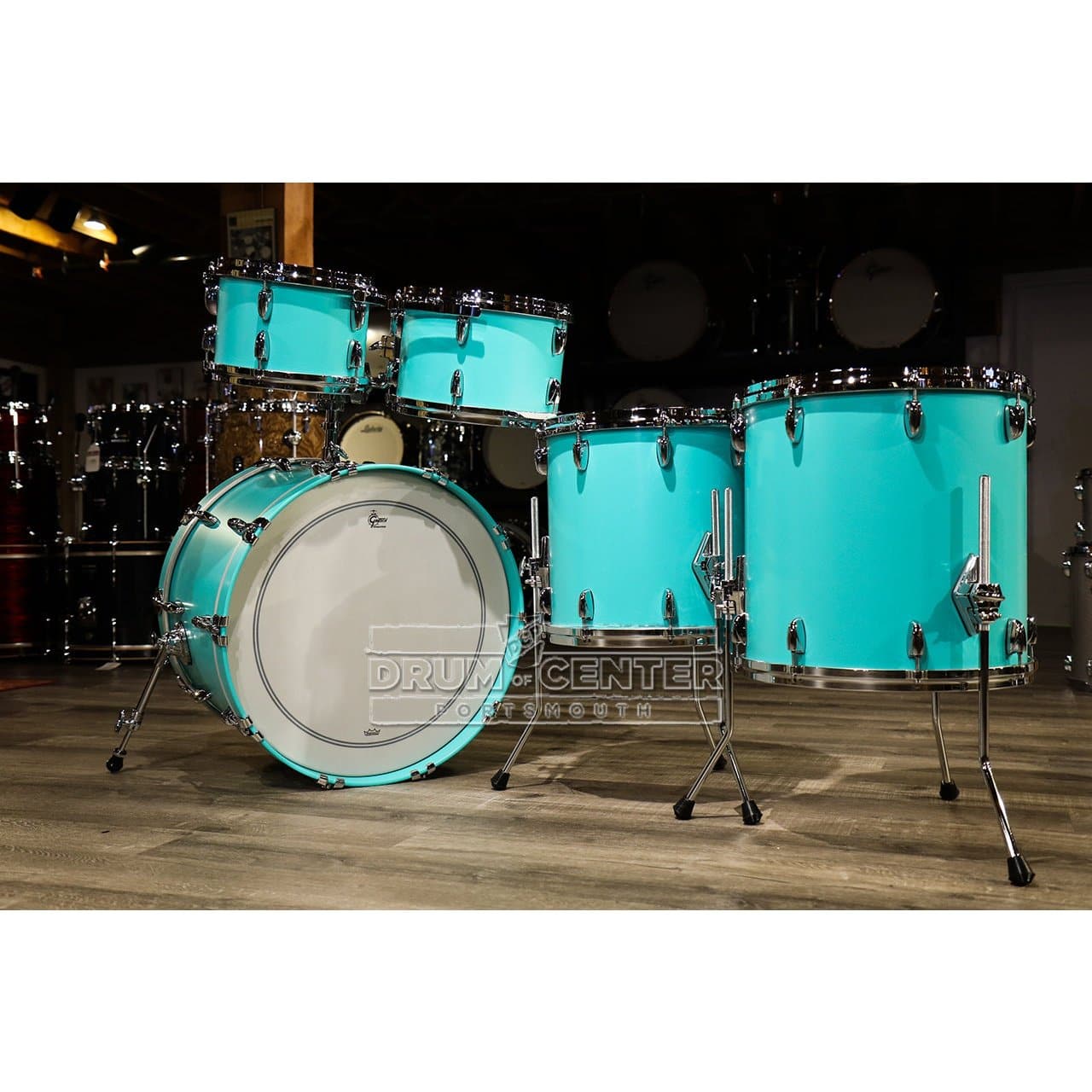 Gretsch USA Custom 5pc Drum Set w/Mount Satin Seafoam Green