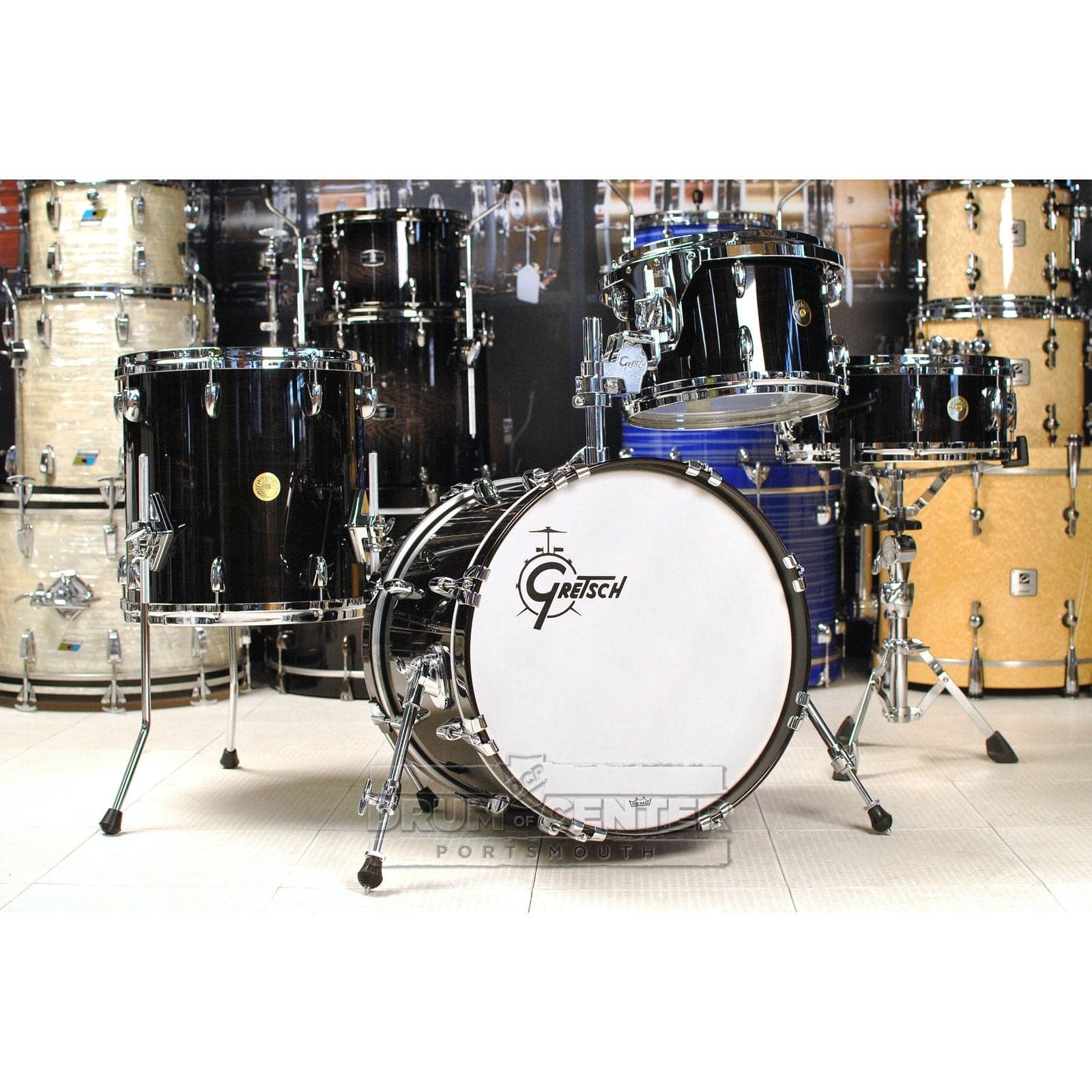 Gretsch USA Custom 4pc Jazz Drum Set Ebony Gloss