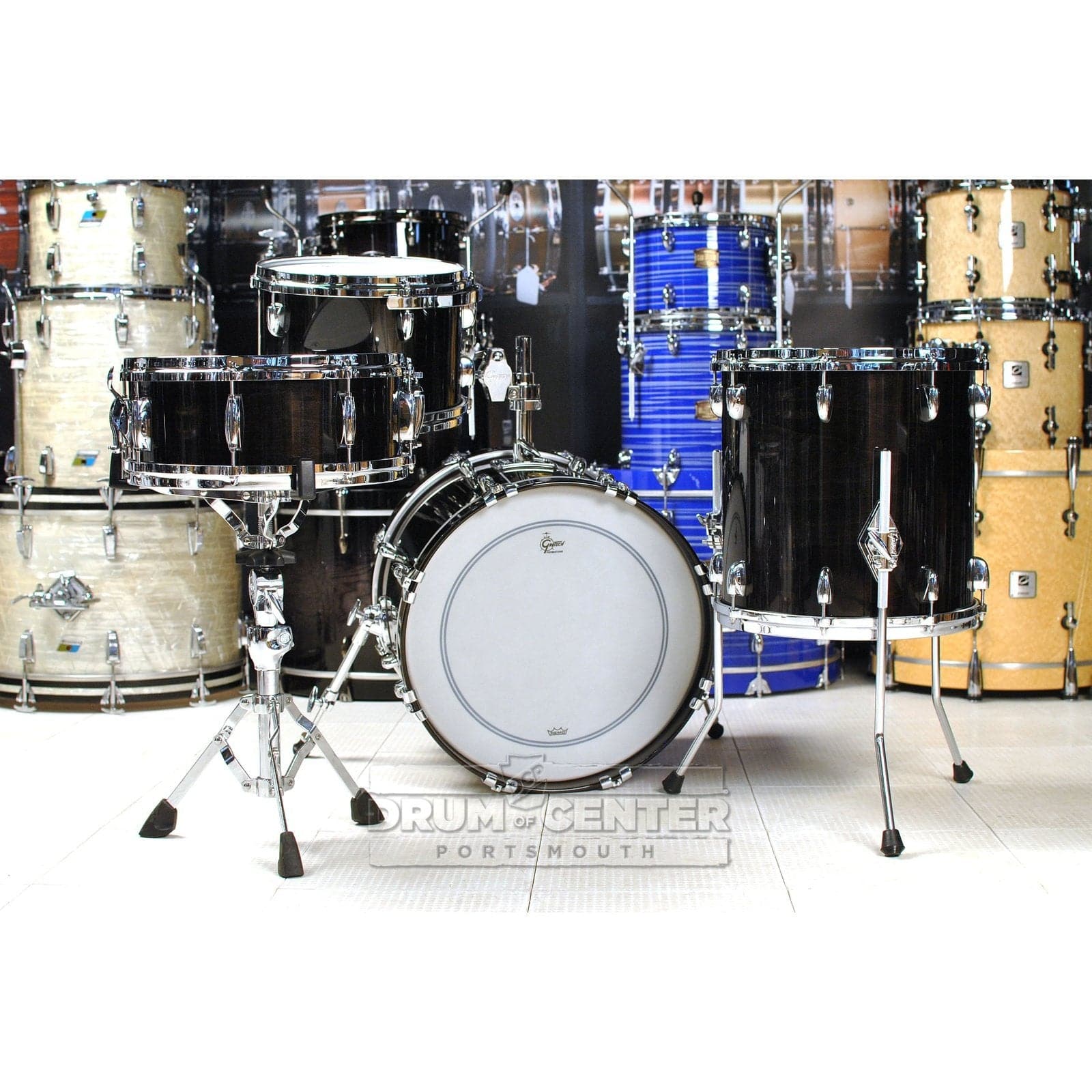 Gretsch USA Custom 4pc Jazz Drum Set Ebony Gloss