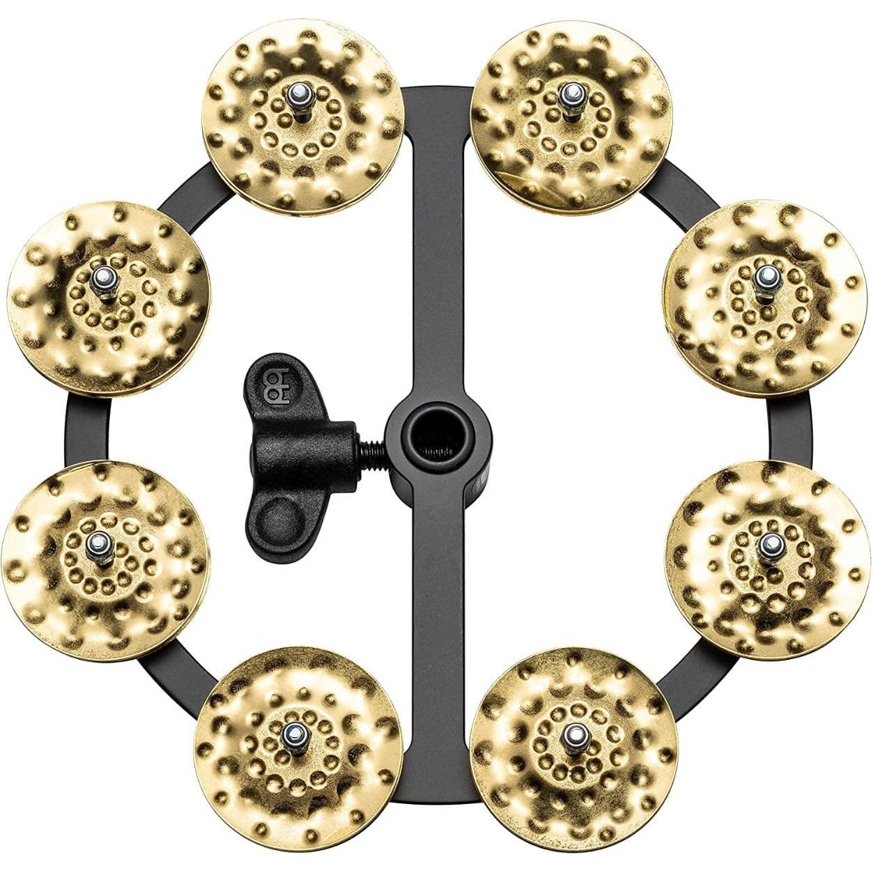 Meinl Headliner Hi Hat Tambourine 5" w/Hammered Brass Jingles 1-Row Black