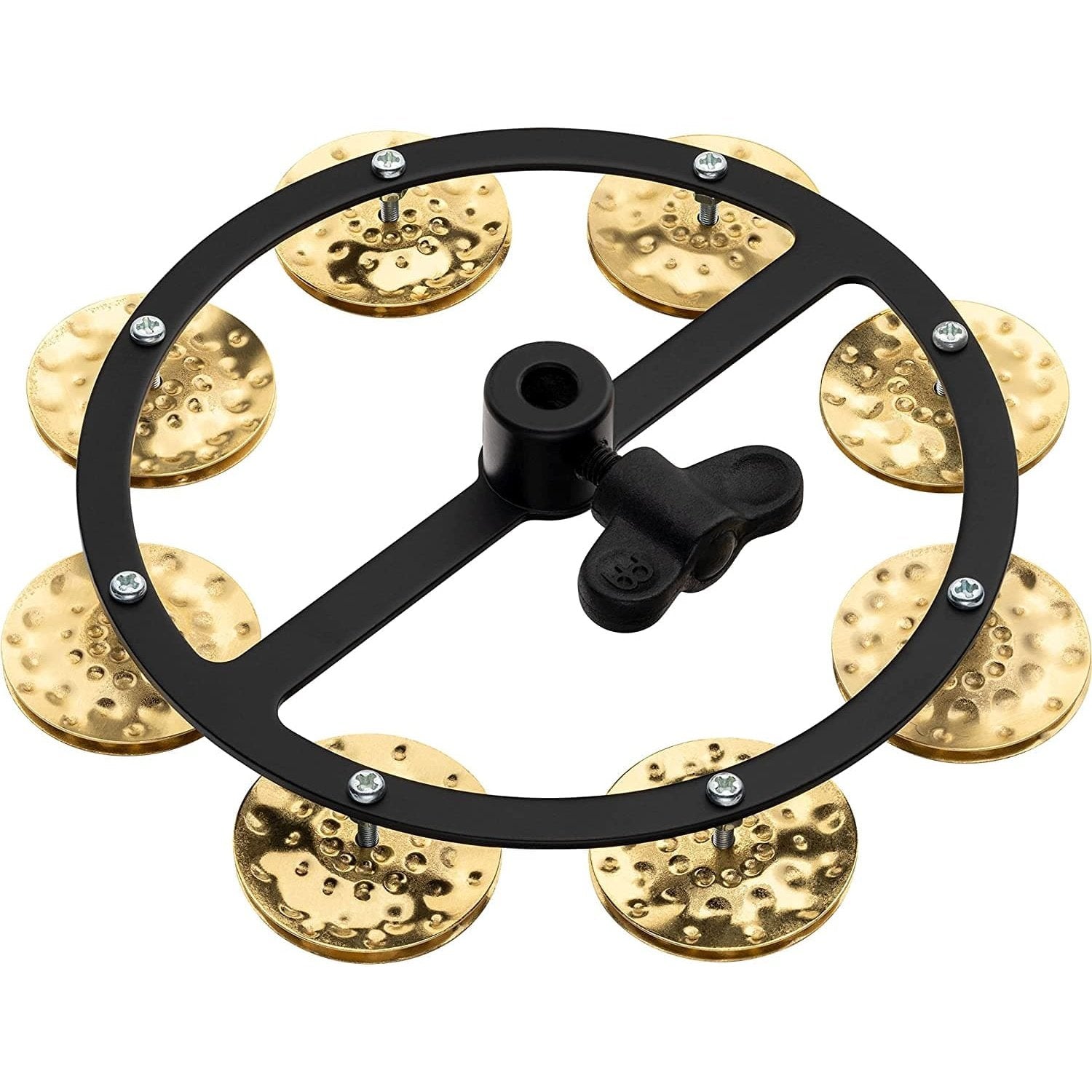 Meinl Headliner Hi Hat Tambourine 5" w/Hammered Brass Jingles 1-Row Black