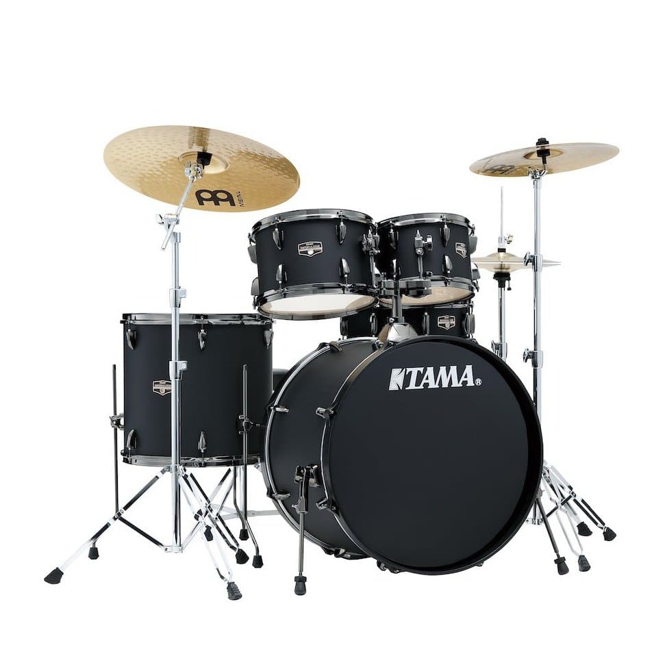 Tama Imperialstar 5pc Drum Set Complete w/Cymbals & Hw Blacked Out Black