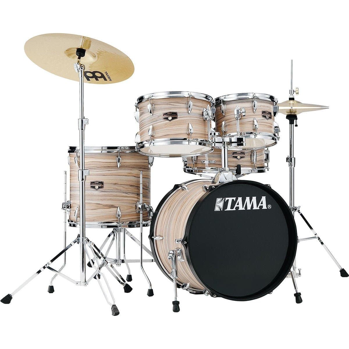 Tama Imperialstar 5pc Complete Kit With 18 Bass Drum - Natural Zebrawood Wrap