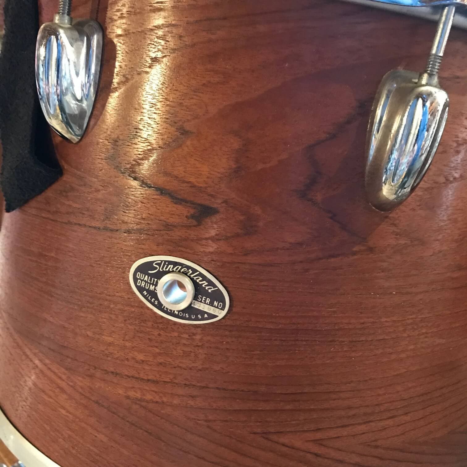 Used Vintage Slingerland 6pc Single-Headed Drum Set w/ Tom Stands - Natural Swirl