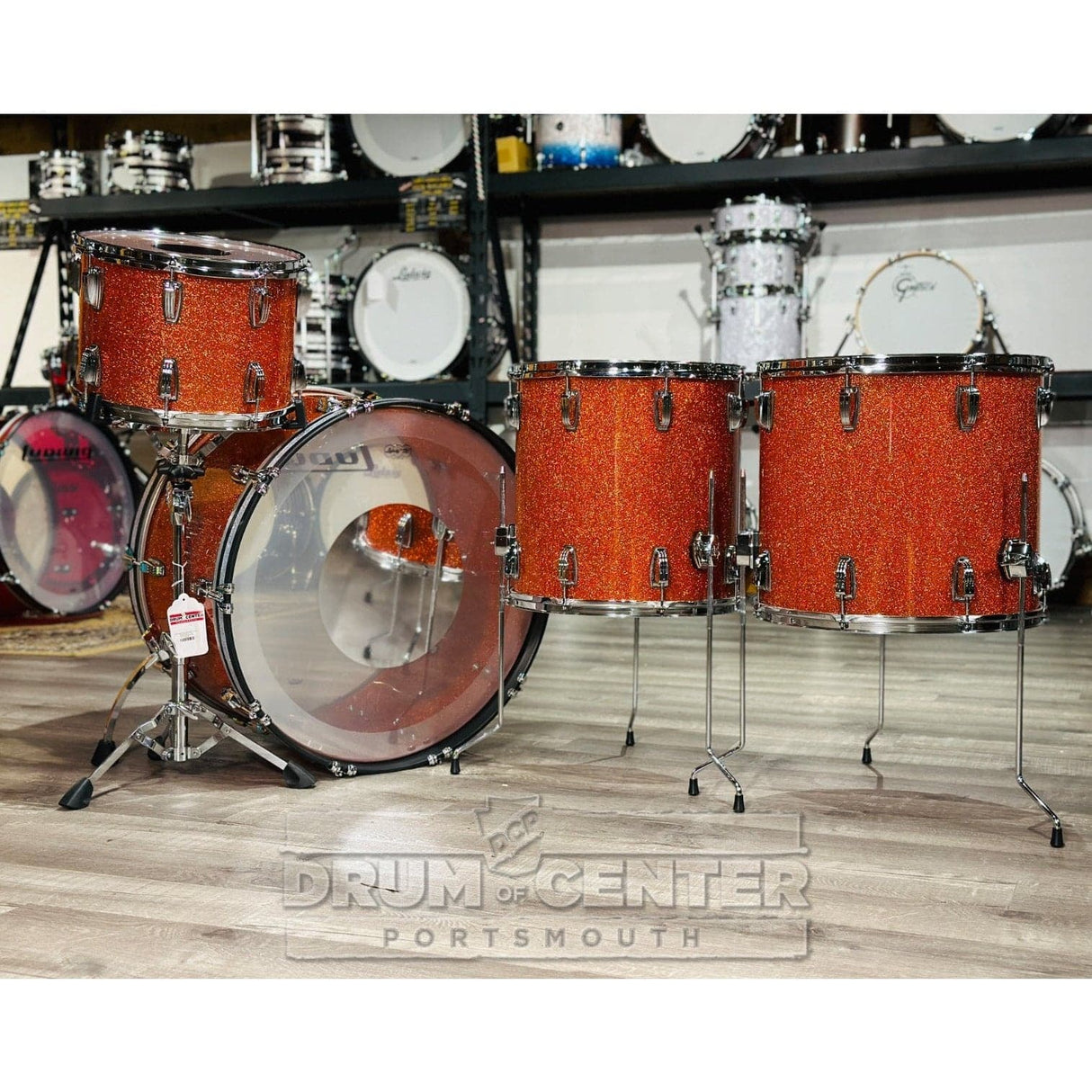 Ludwig Vistalite 4pc Drum Set Amber Sparkle - DCP Exclusive!