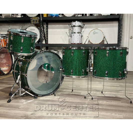 Ludwig Vistalite 4pc Drum Set Green Sparkle - DCP Exclusive!