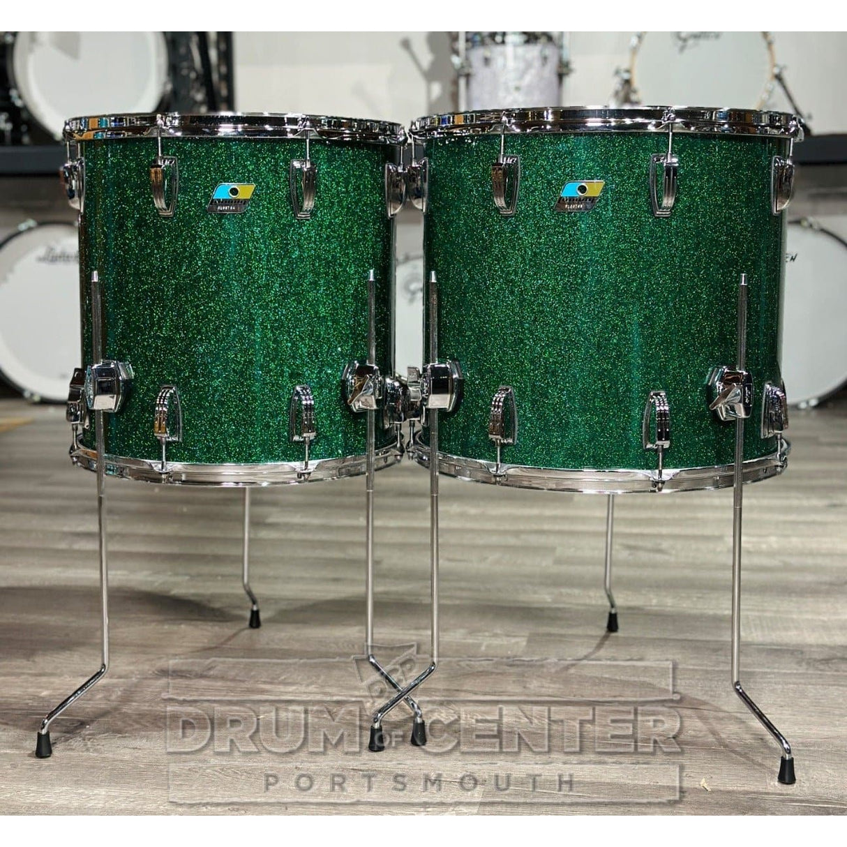 Ludwig Vistalite 4pc Drum Set Green Sparkle - DCP Exclusive!