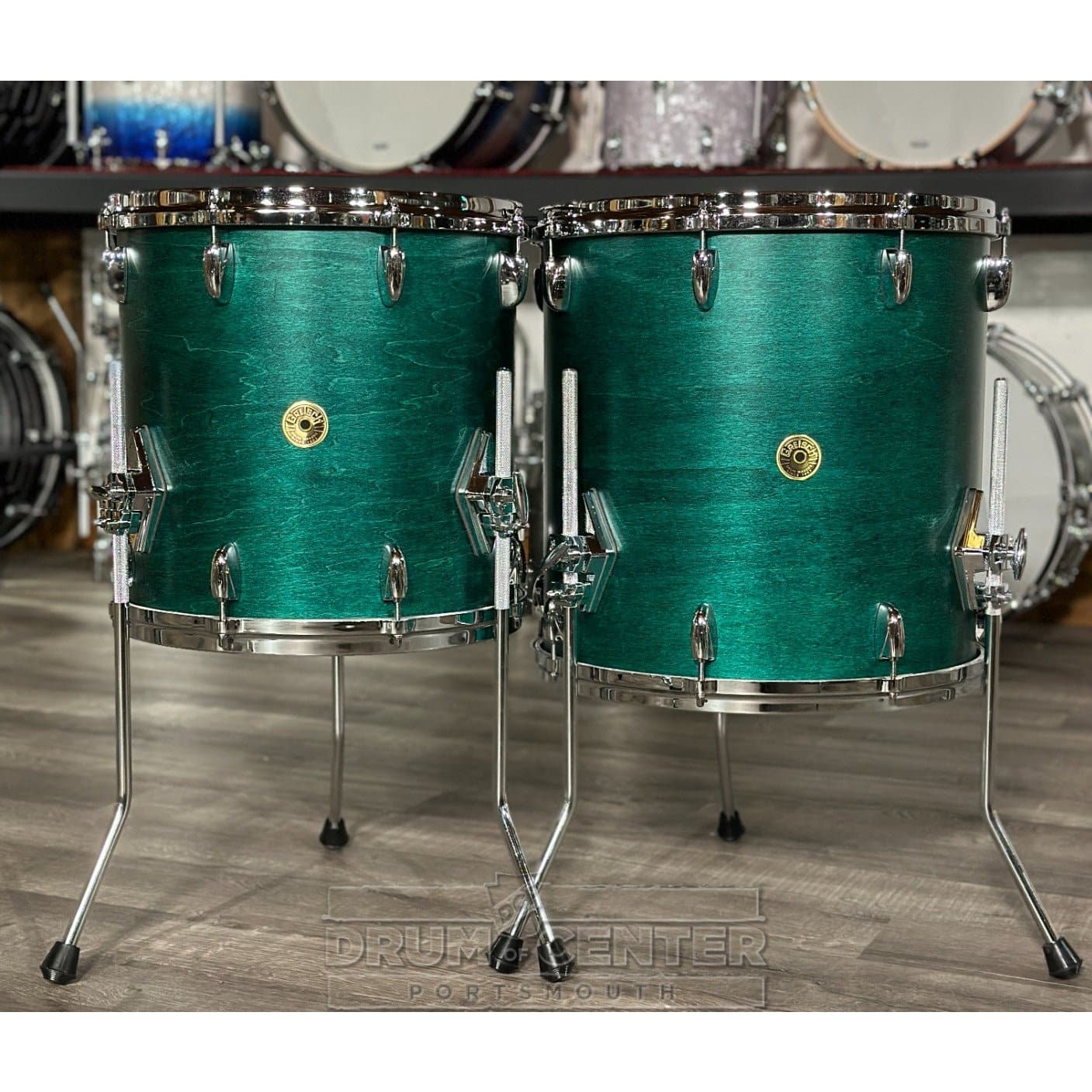 Gretsch USA Custom 5pc Drum Set Satin Caribbean Blue DCP