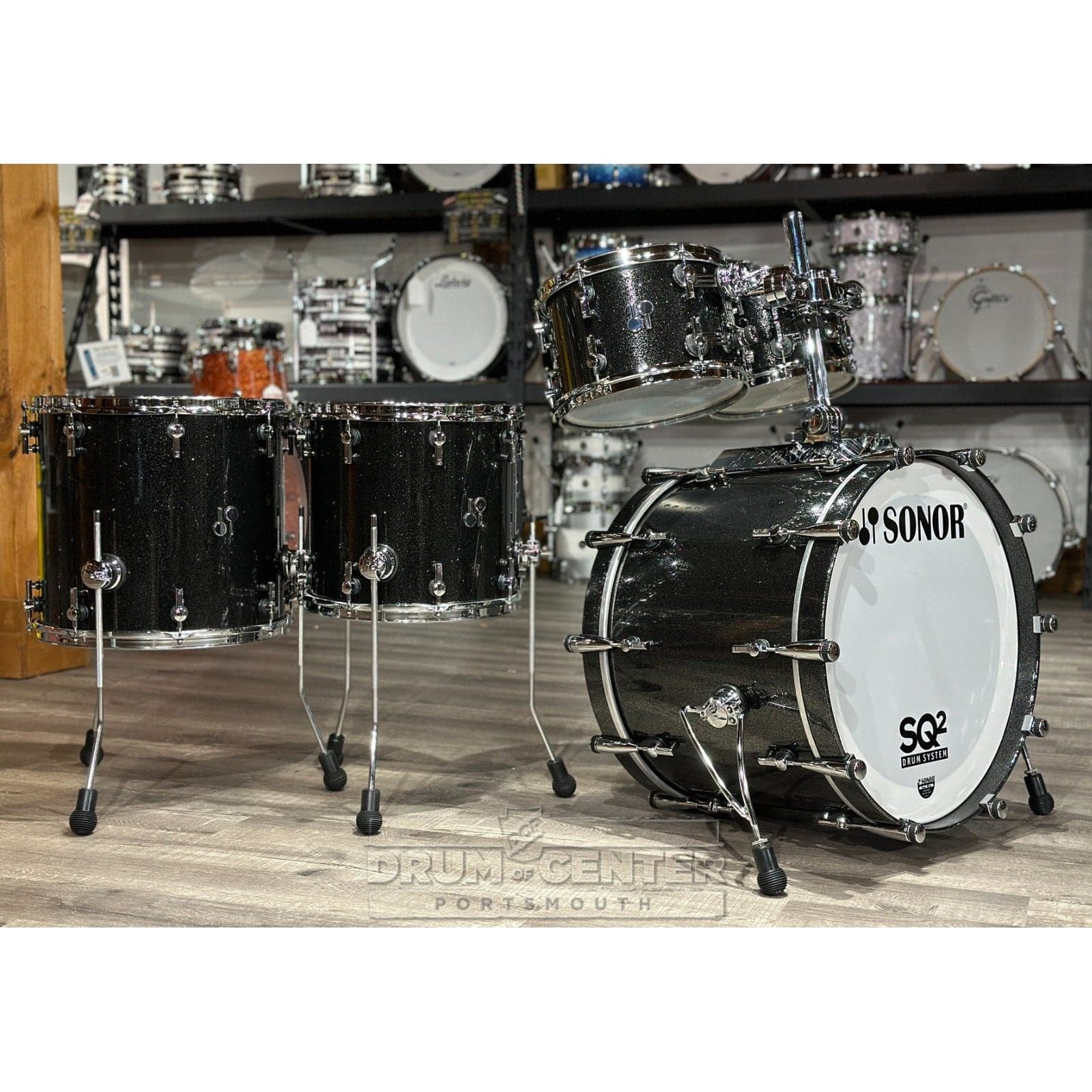 Sonor SQ2 Beech 5pc Drum Set Black Sparkle Gloss | 1029380-2