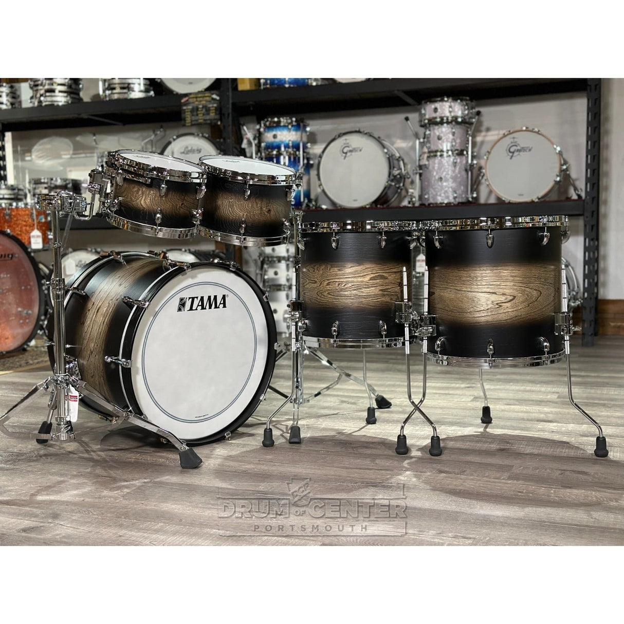 Tama Star Walnut 5pc Drum Set 22/10/12/14/16 Satin Black Japanese Sen Burst