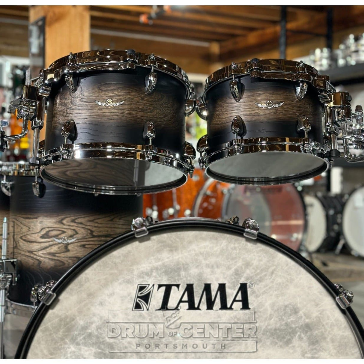 Tama Star Walnut 5pc Drum Set 22/10/12/14/16 Satin Black Japanese Sen Burst