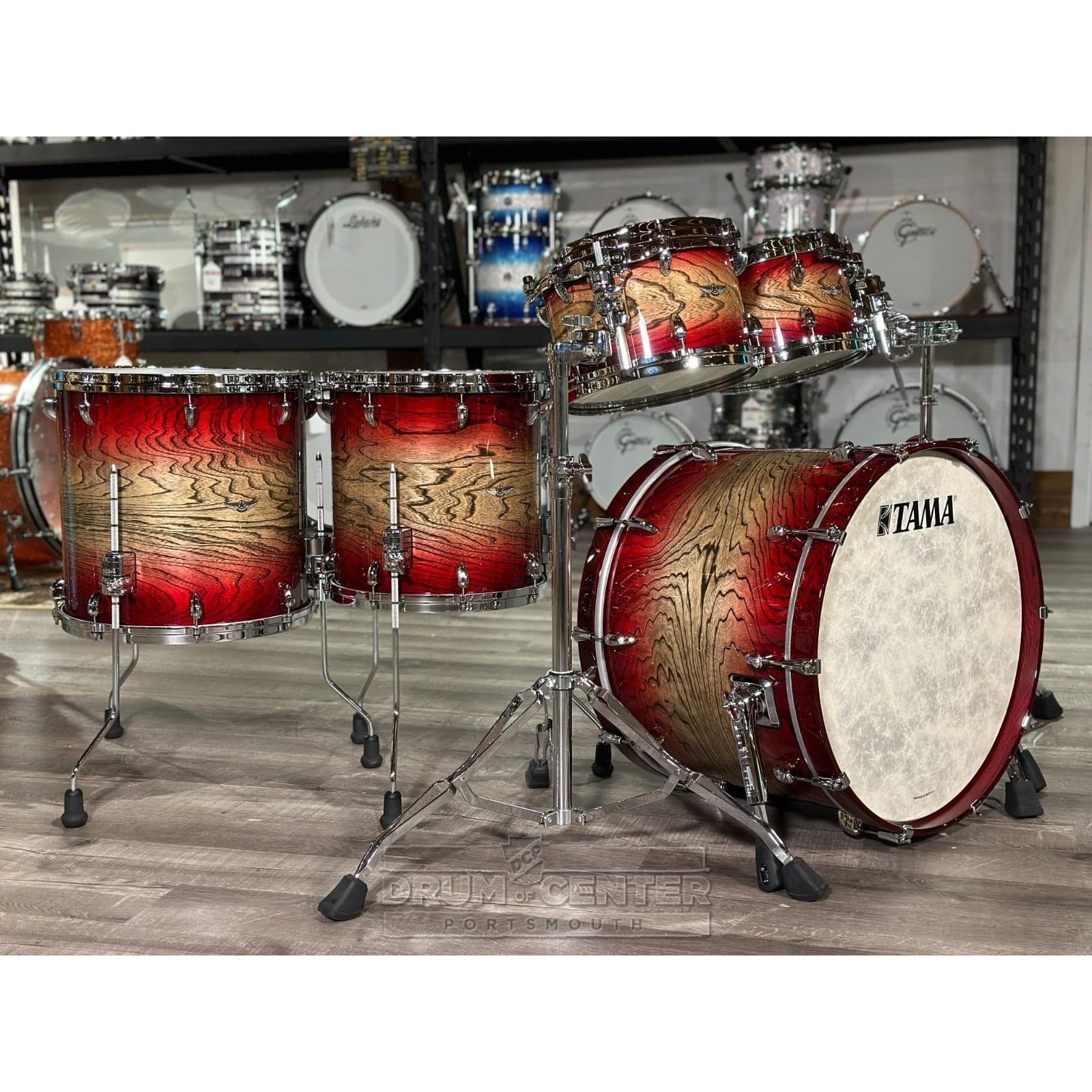 Tama Star Walnut 5pc Drum Set 22/10/12/14/16 Garnet Japanese Sen Burst