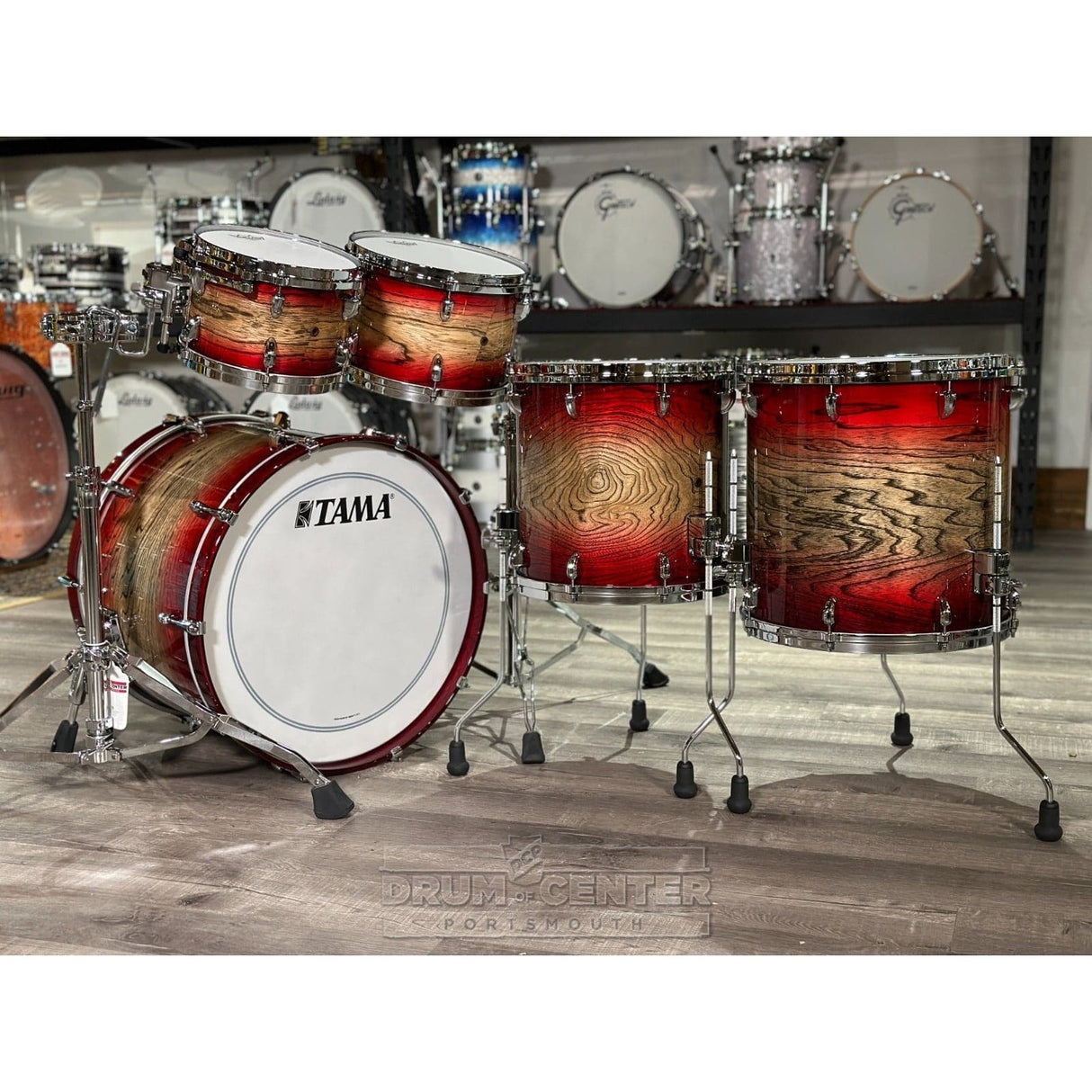 Tama Star Walnut 5pc Drum Set 22/10/12/14/16 Garnet Japanese Sen Burst