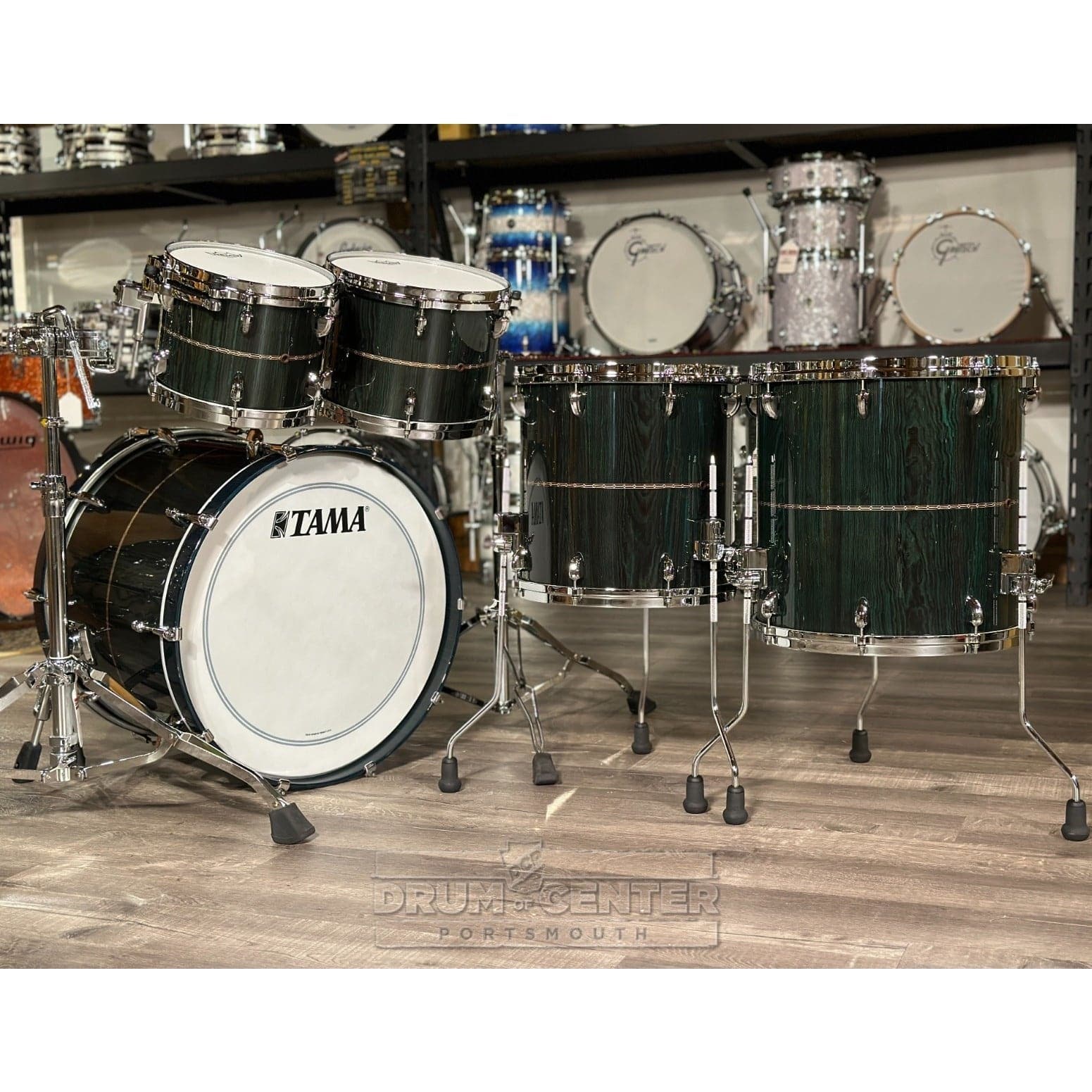 Tama Star Bubinga 5pc Drum Set Dark Green Cordia w/Outside Inlay