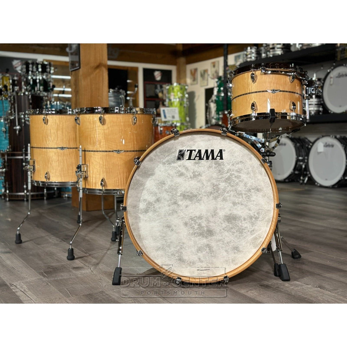 Tama Star Maple 4pc Drum Set Gloss Natural Curly Maple w/Outside Inlay