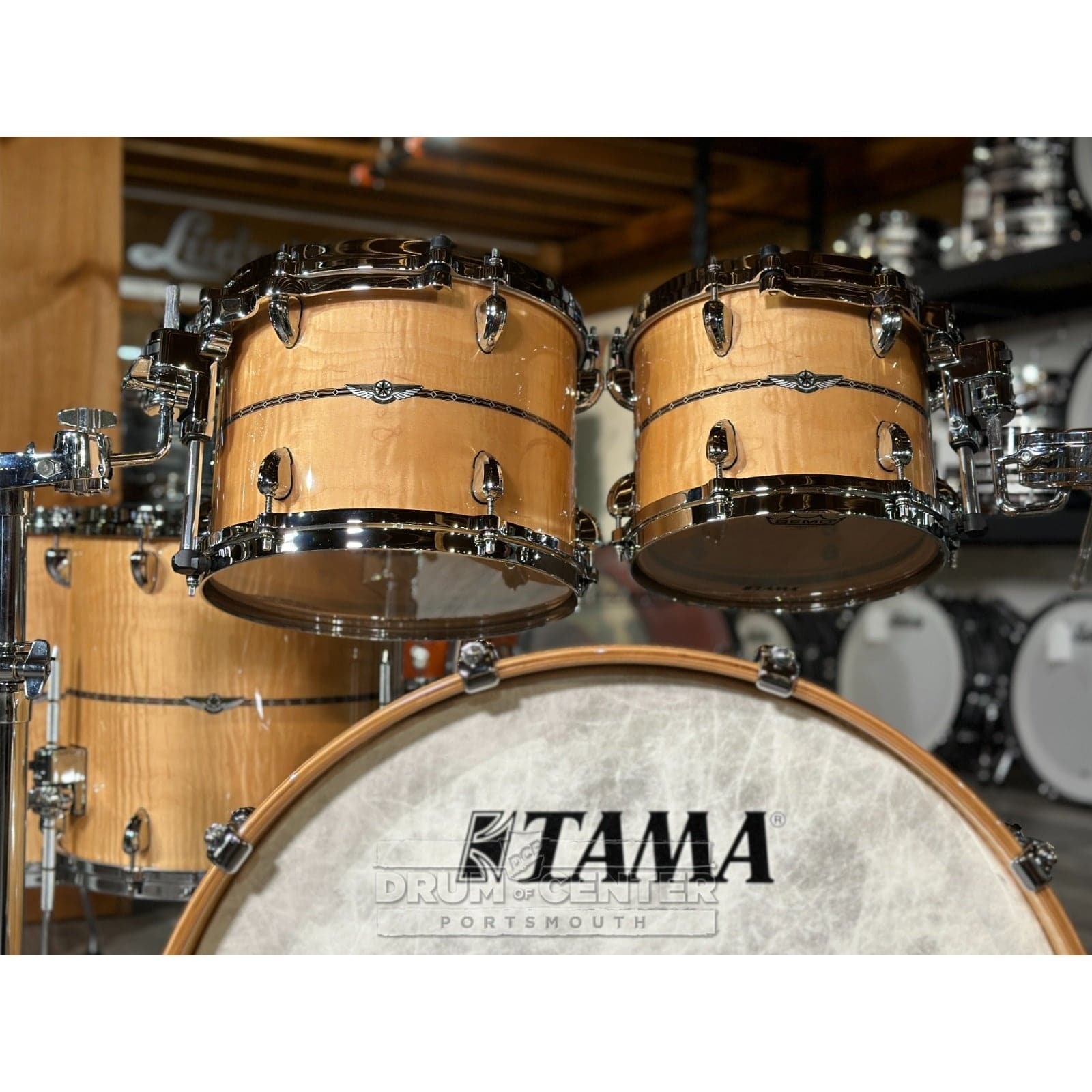Tama Star Maple 6pc Drum Set Gloss Natural Curly Maple w/Inlays