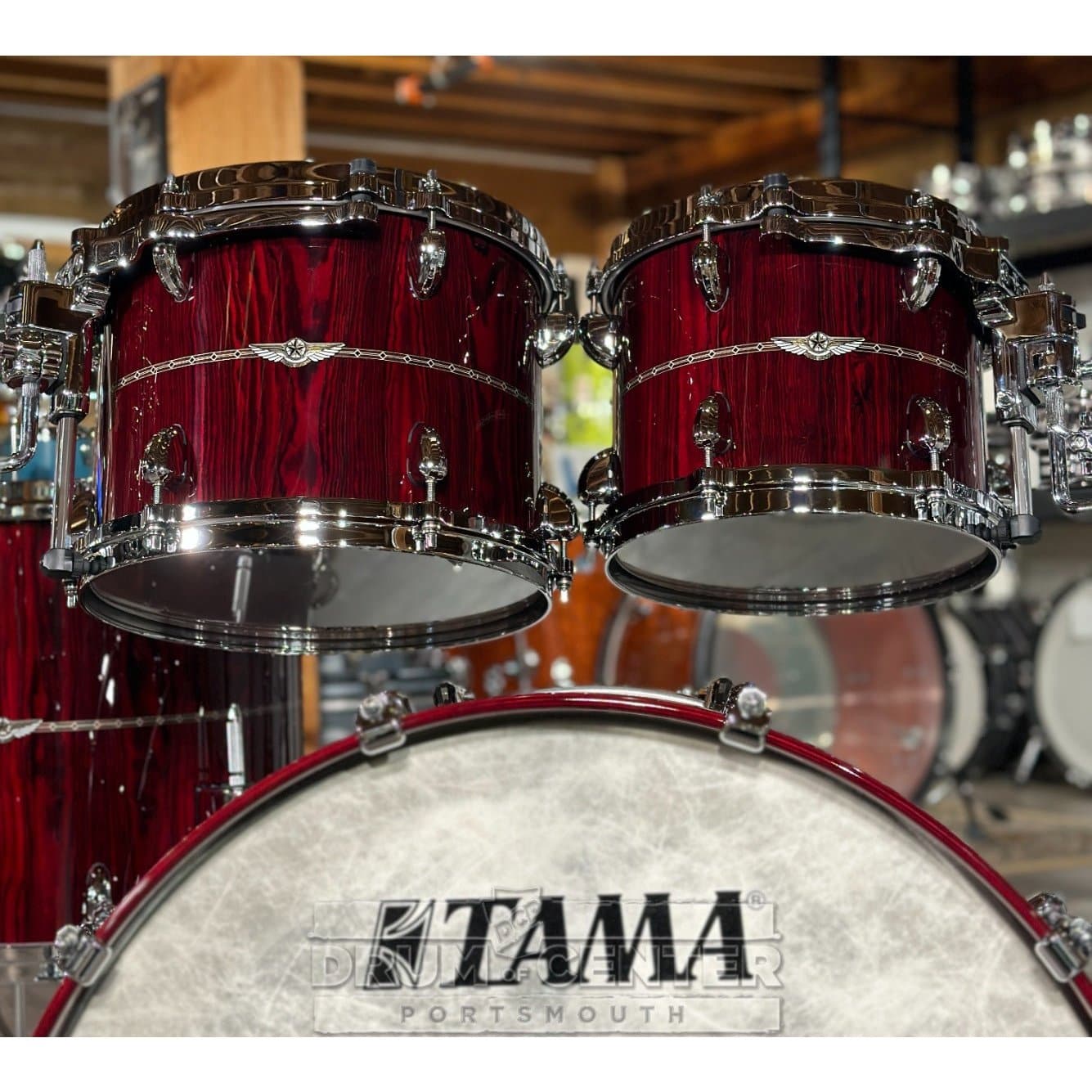 Tama Star Bubinga 5pc Drum Set Dark Red Cordia w/Outside Inlay