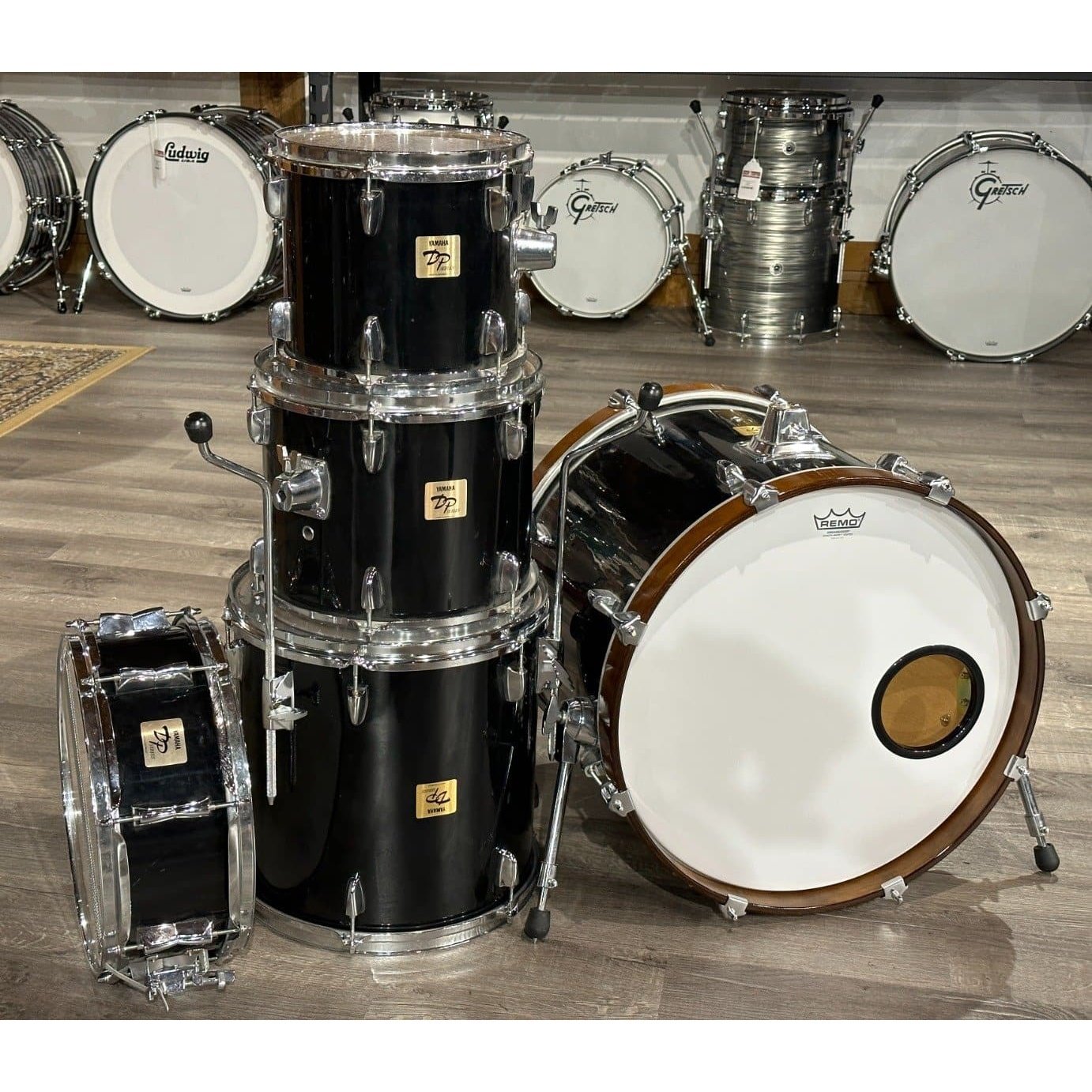 Used Yamaha DP Series 5pc Drum Set Black Wrap