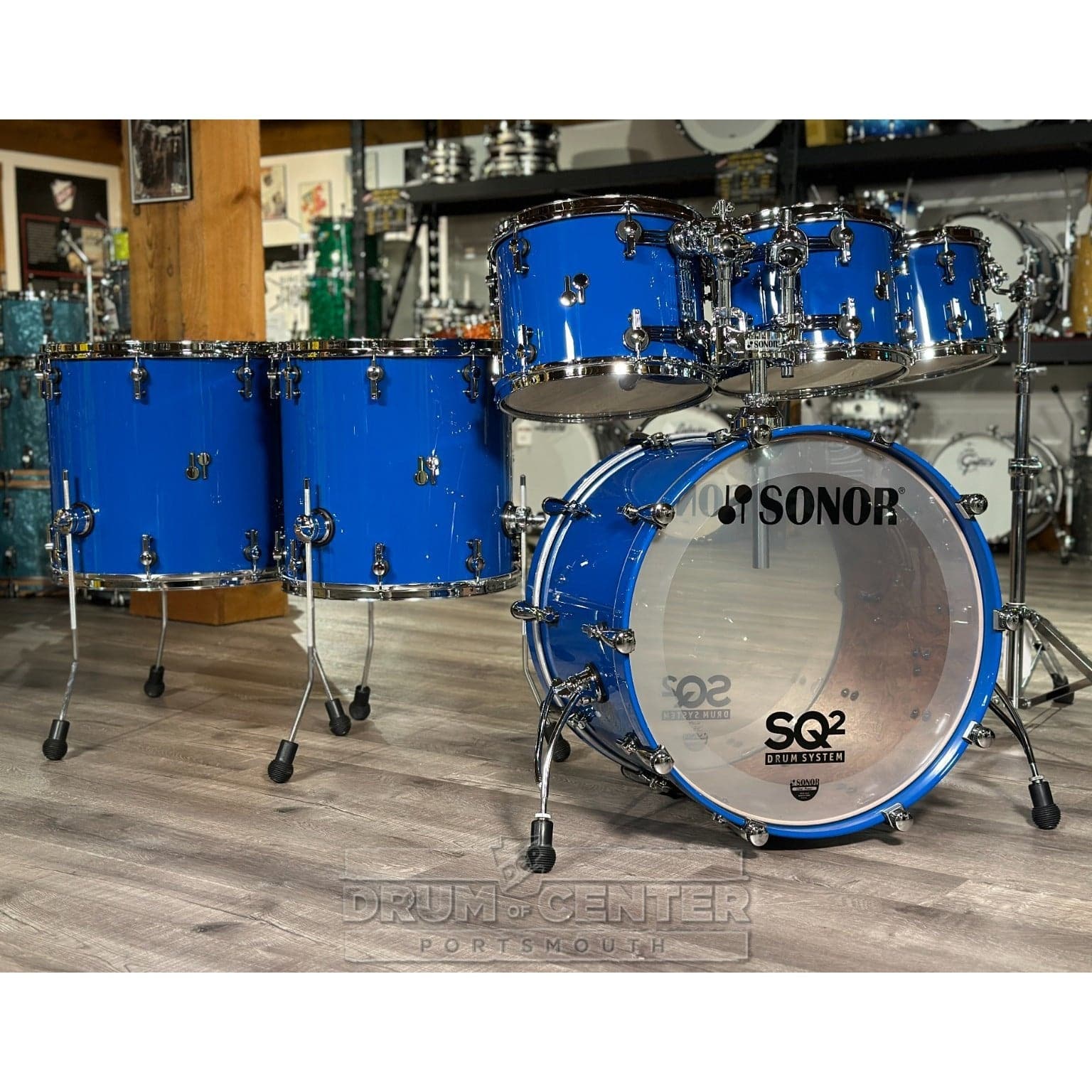 Sonor SQ2 Birch/Maple 6pc Drum Set Gentian Blue