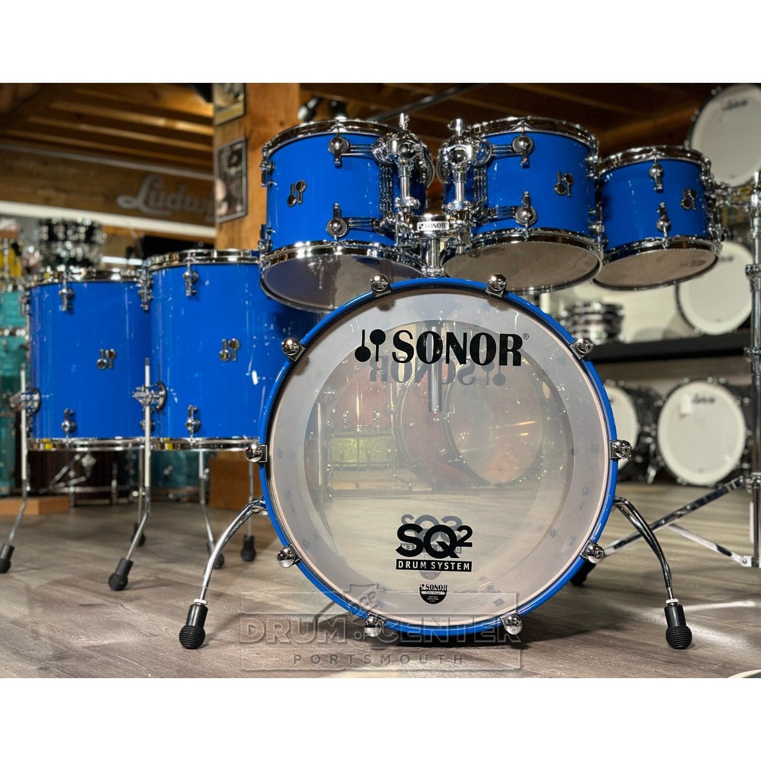 Sonor SQ2 Birch/Maple 6pc Drum Set Gentian Blue