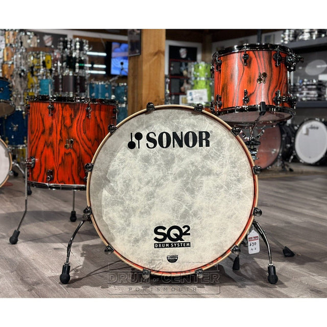 Sonor SQ2 Maple 3pc Drum Set Fiery Red Semi Gloss w/Black Hardware