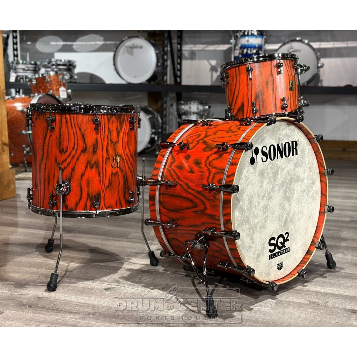 Sonor SQ2 Maple 3pc Drum Set Fiery Red Semi Gloss w/Black Hardware