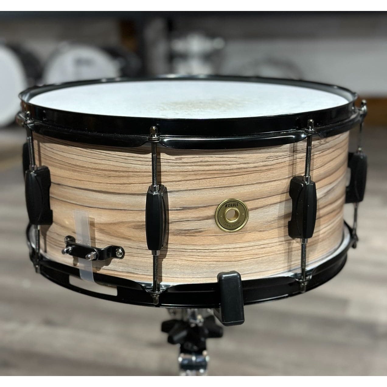 Tama Woodworks Poplar Snare Drum 14x6.5 Natural Zebrawood Wrap - Used/Demo Model