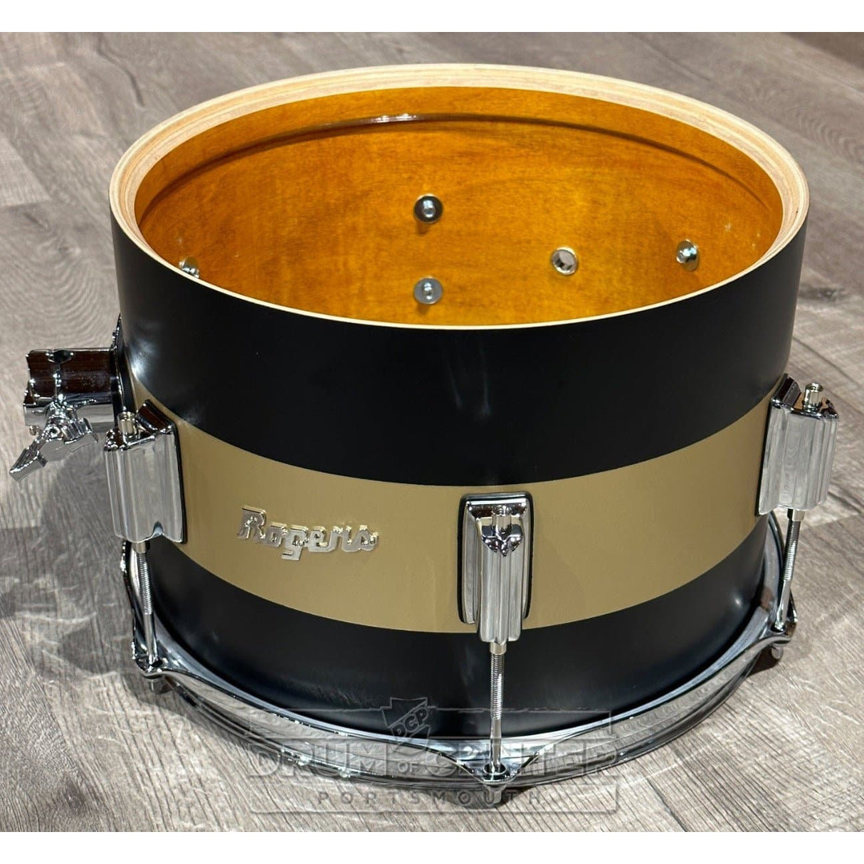 Rogers Tower Limited Edition 3pc Drum Set Satin Black/Gold Duco
