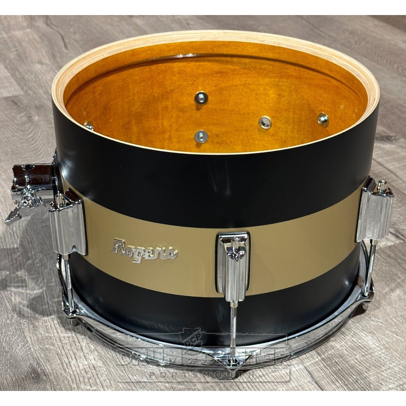 Rogers Tower Limited Edition 3pc Drum Set Satin Black/Gold Duco