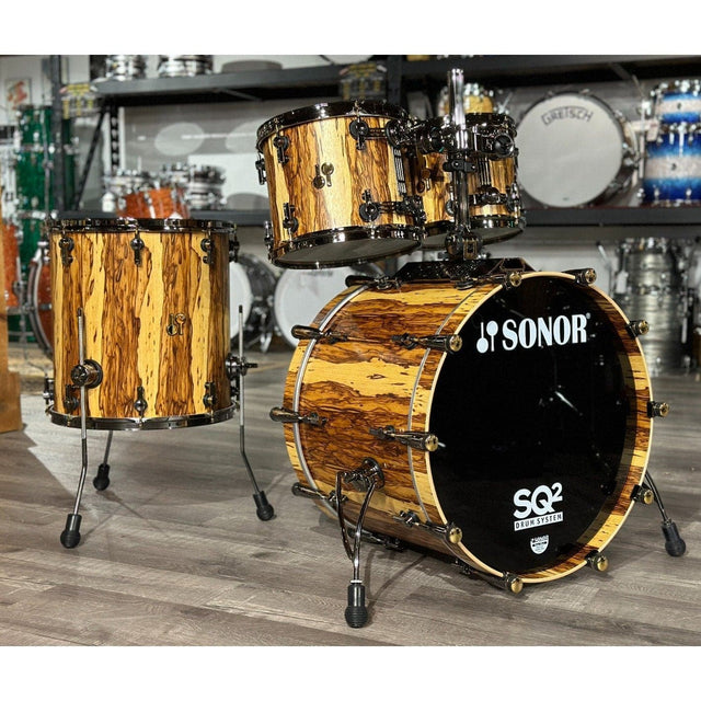 Sonor SQ2 Maple 4pc Drum Set African Marble Semi Gloss w/Black & Gold Hardware